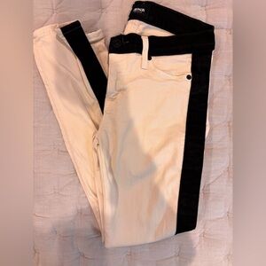 Hudson Black and Cream Skinny Jeans